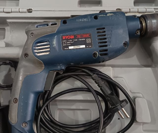 สว่านกระแทก มือสอง ใช้งานได้ดี ใช้งานได้ปกติ ยี่ห้อ RYOBI แบรนด์ญี่ปุ่น รับประกันของแท้ รุ่น PD 196VR ขนาด13mm  รูปที่ 5