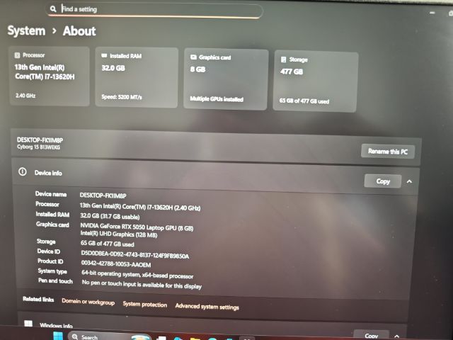 MSI Cyborg 15 B13WEKG-465TH รูปที่ 6