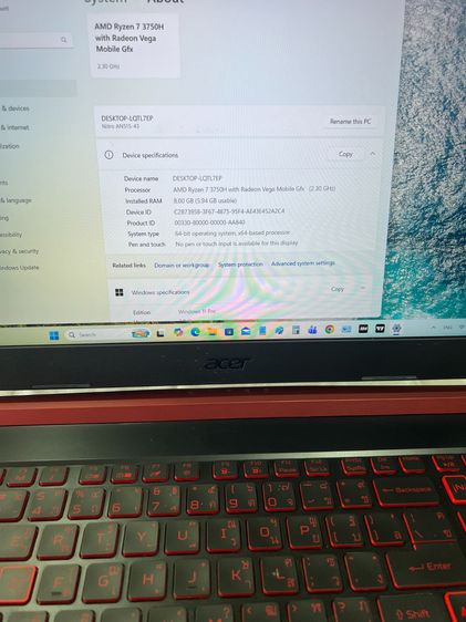 ขาย Acer NITRO 5 สภาพ 85-90 เปอร์เซ็นต์ รูปที่ 3