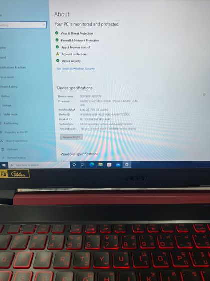 ขาย Acer NITRO 5 สภาพ 90 กว่าเปอร์เซ็นต์ รูปที่ 4