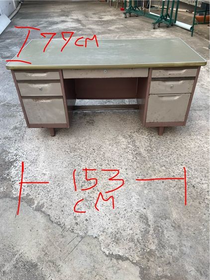 โต๊ะทำงานเหล็ก ตัวใหญ่ 153x77cm