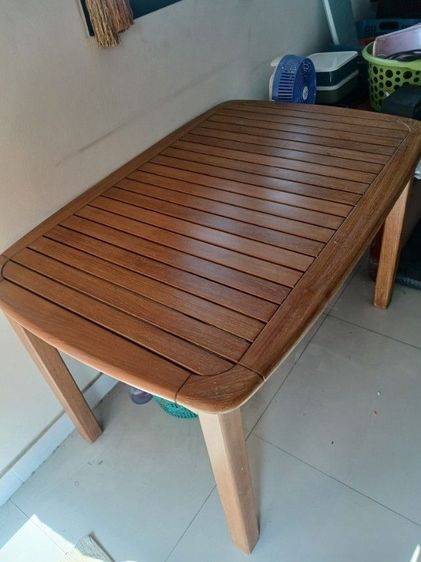 น้ำตาล โต๊ะทำงาน โต๊ะกินข้าวไม้สักทอง