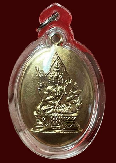 พระพรหมเก่าด้านหลังมีรอยยันต์เลี่ยมกรอบเก่า รูปที่ 2