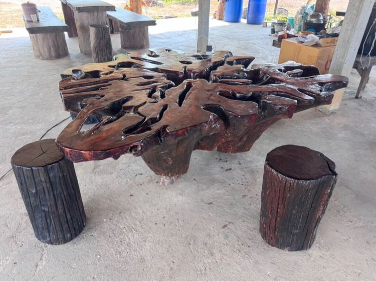 น้ำตาล อื่นๆ โต๊ะไม้ประดู่