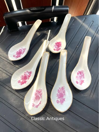 ช้อนกังไส ลายดอก ลายผักบุ้งโบราณเก่าสะสม รูปที่ 3