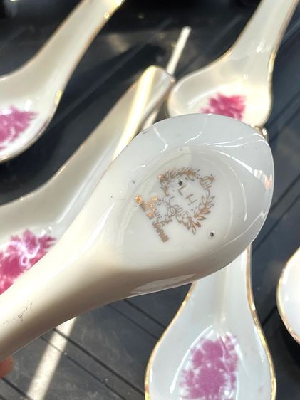 ช้อนกังไส ลายดอก ลายผักบุ้งโบราณเก่าสะสม รูปที่ 4