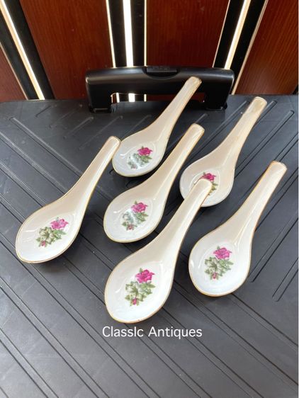 ช้อนกังไส ลายดอก ลายผักบุ้งโบราณเก่าสะสม รูปที่ 5