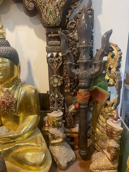 เทพศาสตรา ตรีศูล เนื้อสำริด ศิลปะขอม 