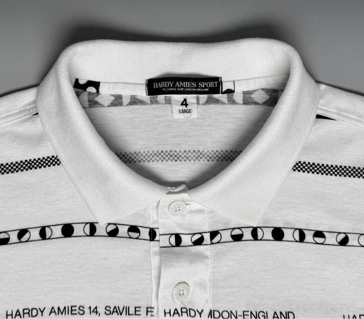 ⚠️ลายโลโก้ทั้งตัว‼️เสื้อโปโล  HARDY AMIES ของแท้ รูปที่ 8
