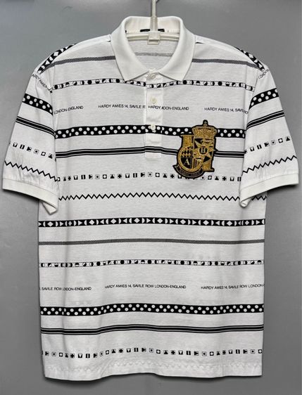 ⚠️ลายโลโก้ทั้งตัว‼️เสื้อโปโล  HARDY AMIES ของแท้ รูปที่ 5
