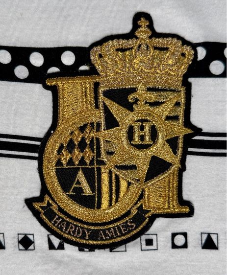 ⚠️ลายโลโก้ทั้งตัว‼️เสื้อโปโล  HARDY AMIES ของแท้ รูปที่ 3