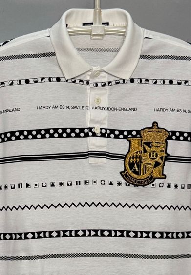 ⚠️ลายโลโก้ทั้งตัว‼️เสื้อโปโล  HARDY AMIES ของแท้ รูปที่ 7