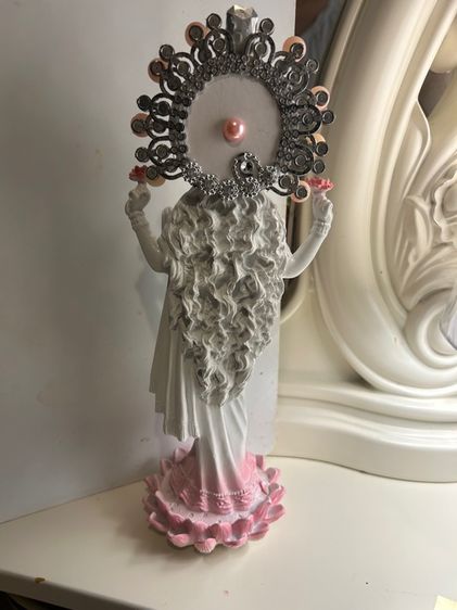 พระแม่ลักษมี เทวีแห่งโชคลาภ เงินทอง สูง 10 นิ้ว รูปที่ 3