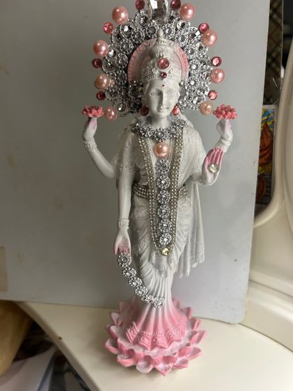 พระแม่ลักษมี เทวีแห่งโชคลาภ เงินทอง สูง 10 นิ้ว