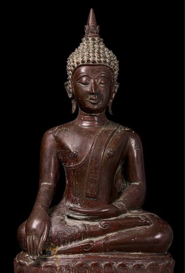 พระบูชาล้านช้าง เนื้อสำริด หน้าตักกว้าง 9 นิ้ว ความสูง 21 นิ้ว ฐาน 13 นิ้ว รูปที่ 5