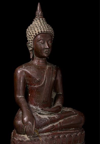 พระบูชาล้านช้าง เนื้อสำริด หน้าตักกว้าง 9 นิ้ว ความสูง 21 นิ้ว ฐาน 13 นิ้ว รูปที่ 7