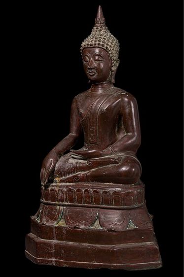 พระบูชาล้านช้าง เนื้อสำริด หน้าตักกว้าง 9 นิ้ว ความสูง 21 นิ้ว ฐาน 13 นิ้ว รูปที่ 4