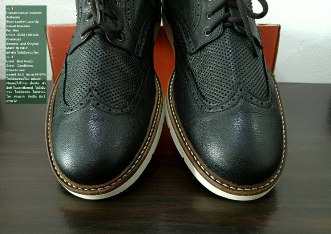 HOGAN Sneakers, Men's 8.5UK 43EU(28.7cm) Original MADE IN ITALY ของแท้ มือ 2 สภาพใกล้เคียงของใหม่, รองเท้า HOGAN หนังแท้ พื้นเต็ม สวยมาก รูปที่ 5