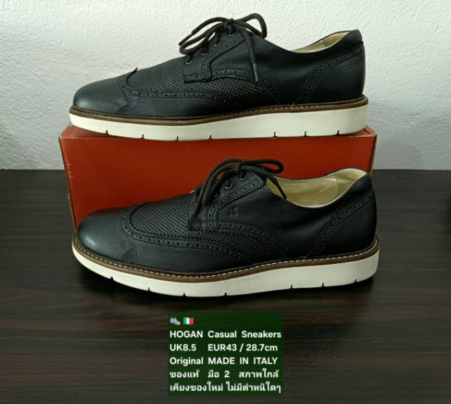 HOGAN Sneakers, Men's 8.5UK 43EU(28.7cm) Original MADE IN ITALY ของแท้ มือ 2 สภาพใกล้เคียงของใหม่, รองเท้า HOGAN หนังแท้ พื้นเต็ม สวยมาก รูปที่ 12