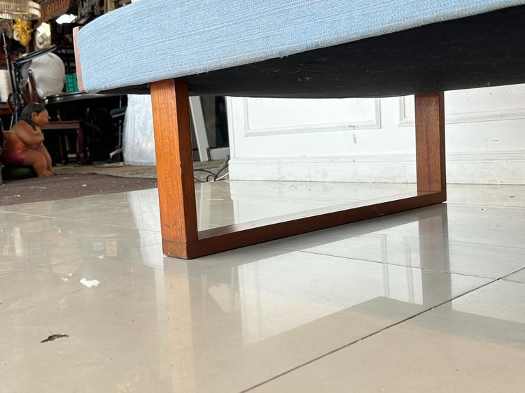 โซฟา 4 ที่นั่งสไตล์ วินเทจ เบาะผ้าสีน้ำเงิน รูปที่ 12