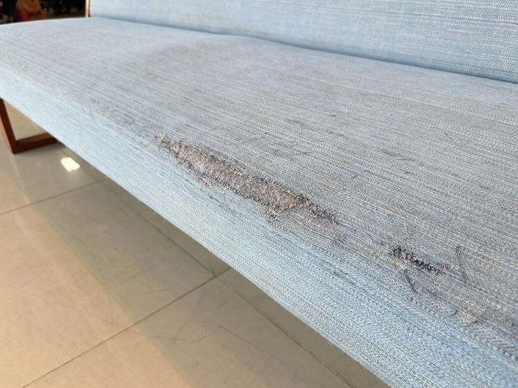 โซฟา 4 ที่นั่งสไตล์ วินเทจ เบาะผ้าสีน้ำเงิน รูปที่ 13