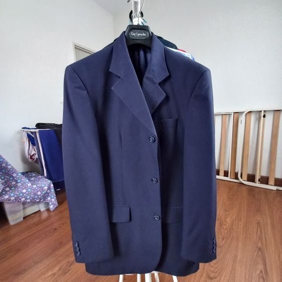 แขนยาว Guy Laroche Menwear ชุดสูทผู้ชายสีน้ำเงินเข้ม (เสื้อสูทและกางเกง) ยี่ห้อ Guy Laroach 
