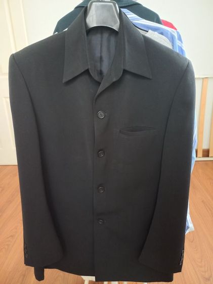 ชุดสูทผู้ชาย 2 ชิ้น สีดำ ยี่ห้อ Peter Jame ไซส์ L เนื้อผ้าอย่างดี งานสั่งตัดร้าน รูปที่ 4