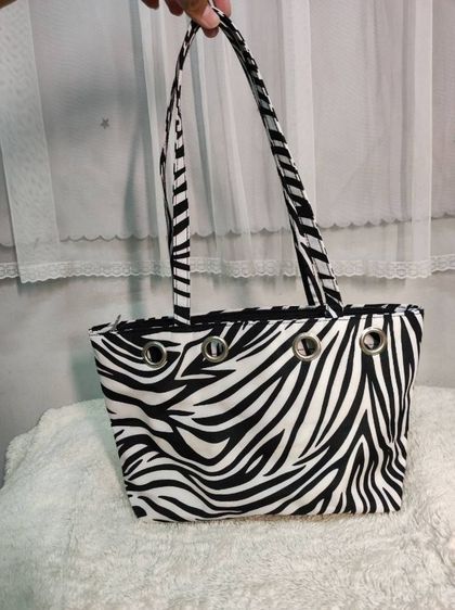 หญิง ขาว ไนล่อน กระเป๋าสะพายข้าง ลายanimalprint