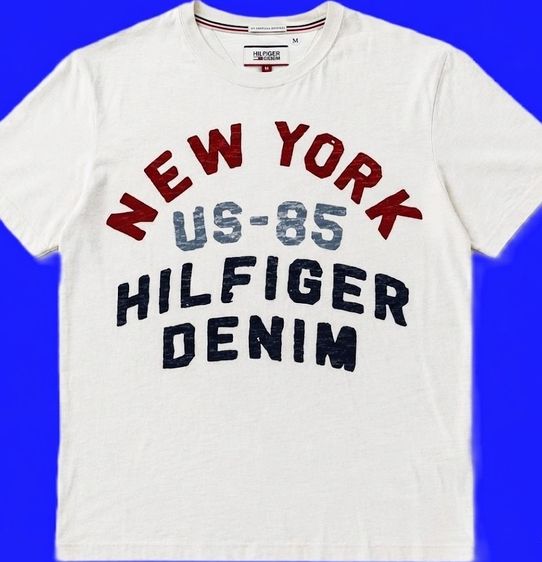 เสื้อทีเชิ้ต EU 42 ขาว แขนสั้น Tommy Hilfiger Denim New York US-85 Graphic T-Shirt 