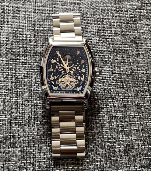 Automatic Skeleton Watch sun moon สานสแตนเลส รูปที่ 3