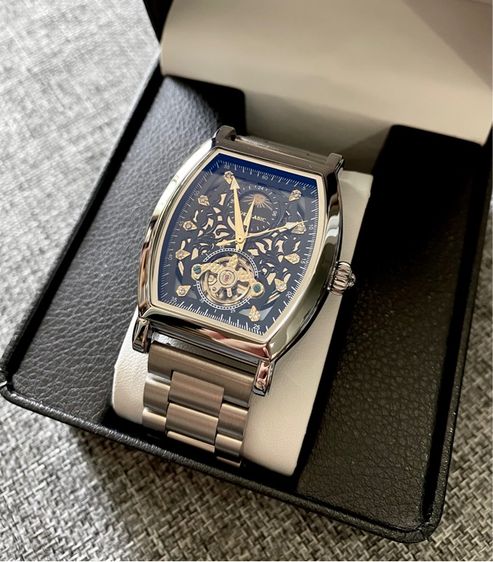 Automatic Skeleton Watch sun moon สานสแตนเลส รูปที่ 11