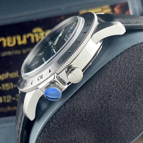 Glycine Airman Worldtimer  GMT Quartz Black Dial Swiss Made รูปที่ 11