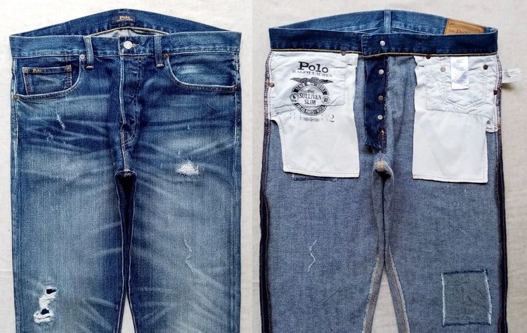 Polo by RALPH LAUREN ยีนส์แต่งเซอร์ งาน PATCHWORK รูปที่ 13