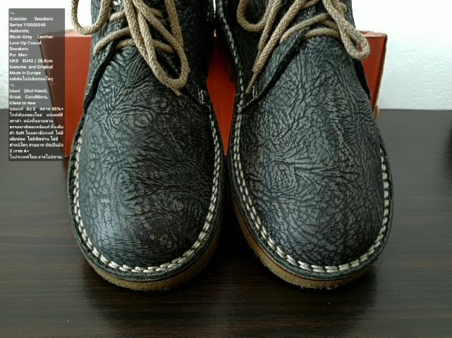 Outsider sneakers, Men's 8UK 42EU(26.8cm) Original ของแท้ มือ 2 สภาพใกล้เคียงของใหม่, รองเท้า Outsider หนังแท้ พื้นเต็ม ไม่มีตำหนิใดๆ สวยมาก รูปที่ 7