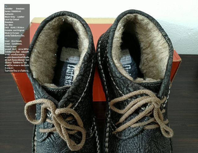 Outsider sneakers, Men's 8UK 42EU(26.8cm) Original ของแท้ มือ 2 สภาพใกล้เคียงของใหม่, รองเท้า Outsider หนังแท้ พื้นเต็ม ไม่มีตำหนิใดๆ สวยมาก รูปที่ 8