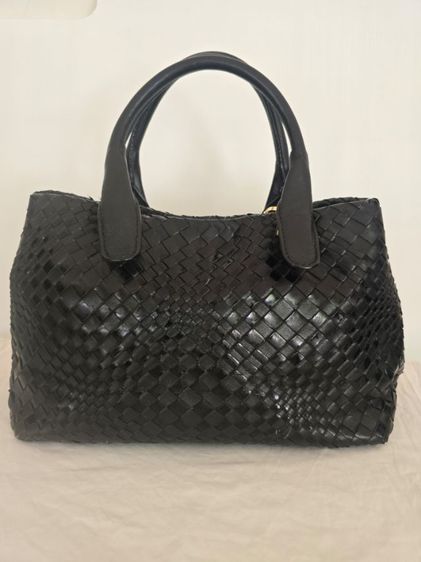 หญิง ดำ กระเป๋าหนังแท้สาน