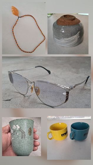 แว่นZeiss germany, แก้วดินเผา, ถ้วยดินเผา, แก้วMoz sweden, สร้อยวินเทจ