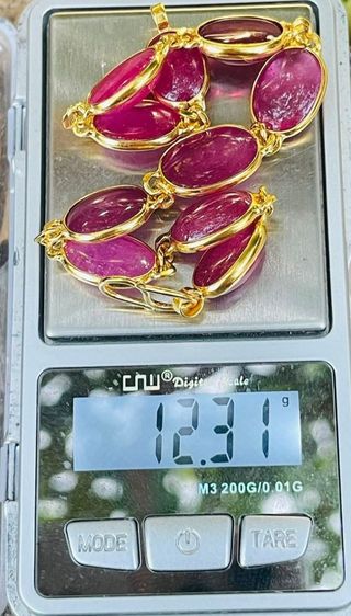 สร้อยข้อมือพลอยทับทิมแท้ทอง 8-9k รูปที่ 3