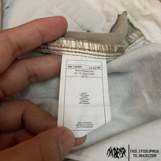 DC Shoes แท้ สีคากิ ทรงสวย กางเกง Chino ขาสั้น รูปที่ 5