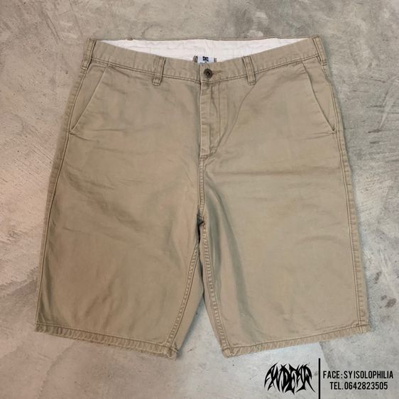 อื่นๆ EU 34 กางเกงขาสั้น DC Shoes แท้ สีคากิ ทรงสวย กางเกง Chino ขาสั้น