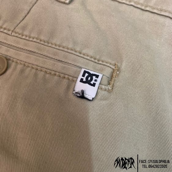 DC Shoes แท้ สีคากิ ทรงสวย กางเกง Chino ขาสั้น รูปที่ 7
