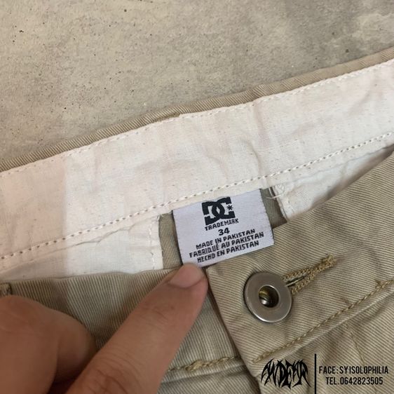 DC Shoes แท้ สีคากิ ทรงสวย กางเกง Chino ขาสั้น รูปที่ 2