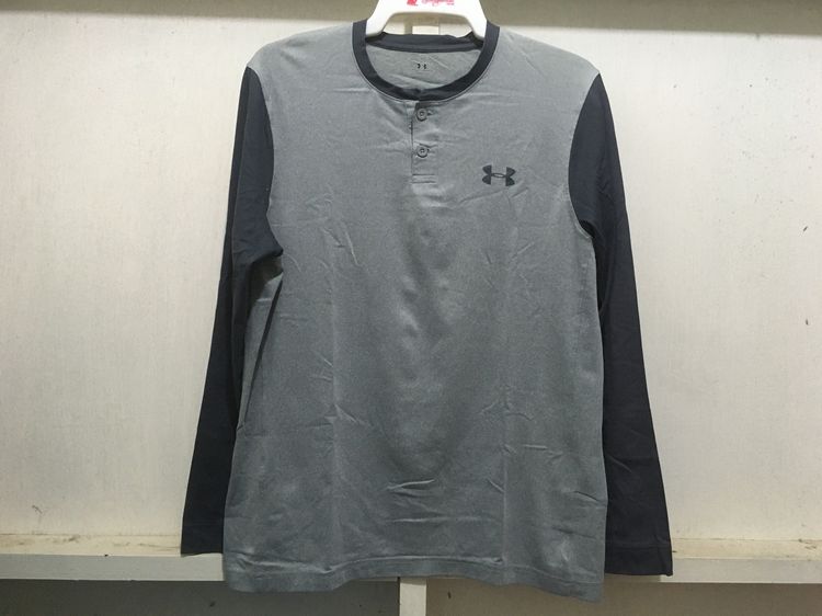เสื้อทีเชิ้ต เสื้อยืด Henley(เฮนรี่) แขนยาว แบรนด์ UNDER ARMOUR สีโทนเทา