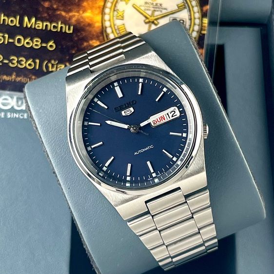 Seiko 5 Automatic Stainless Steel Cal.7S26 Navy Blue Date Dial With Box รูปที่ 5