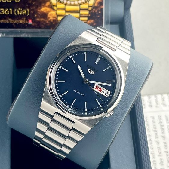 Seiko 5 Automatic Stainless Steel Cal.7S26 Navy Blue Date Dial With Box รูปที่ 3