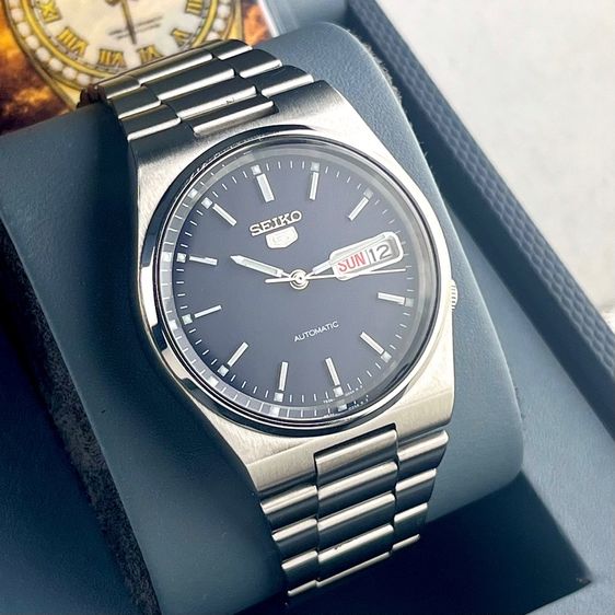 Seiko 5 Automatic Stainless Steel Cal.7S26 Navy Blue Date Dial With Box รูปที่ 2