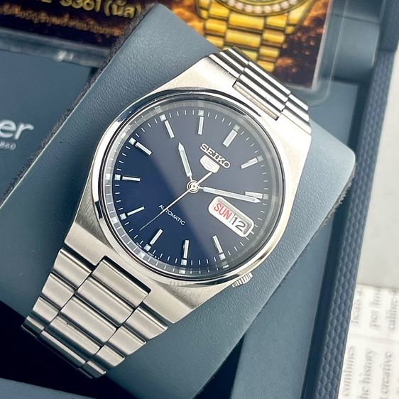 Seiko 5 Automatic Stainless Steel Cal.7S26 Navy Blue Date Dial With Box รูปที่ 4