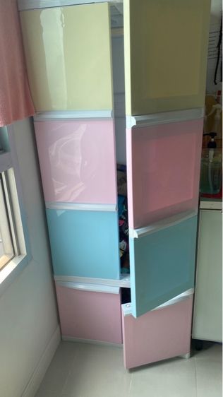 ตู้เสื้อผ้าพลาสติก 4 ชั้น มีราวแขวนในตัว  รูปที่ 2