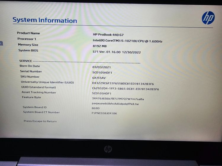 ขายโน๊ตบุ๊คHP ProBook 440 G7(i5-เจน10)ครับ รูปที่ 6