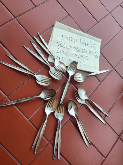 ชุดช้อนซ้อม ชุบเงินเก่า ชุบหนา เก่าๆ มีทั้งหมด 10 คู่   ยกเเยกได้หมด  รูปที่ 6